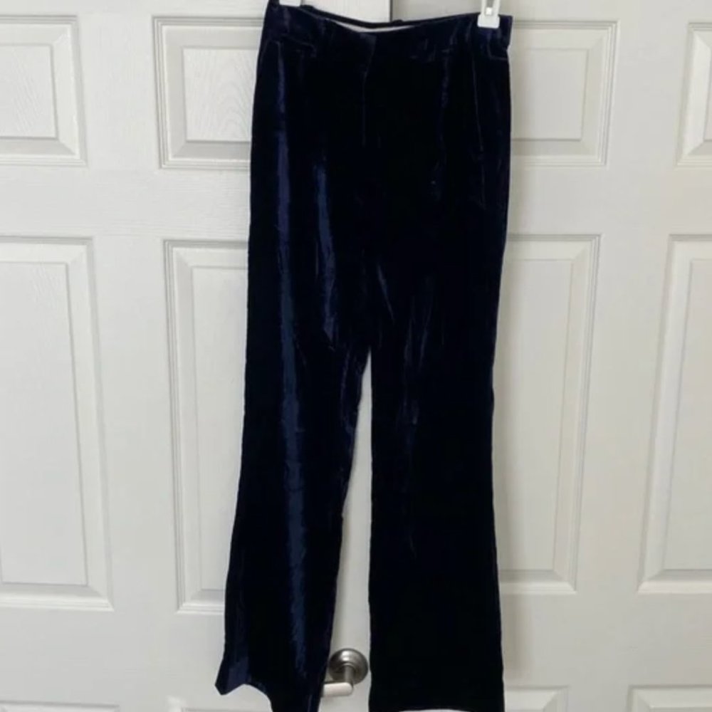Navy velvet j crew trouser pants